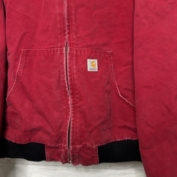 Vintage Carhartt Quilted Hooded Active Jacket “Red” J140 RED - Picture 3 of 8